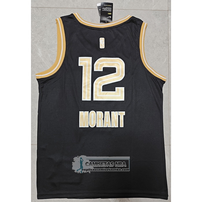 Camiseta Memphis Grizzlies Ja Morant NO 12 Select Series Oro Negro